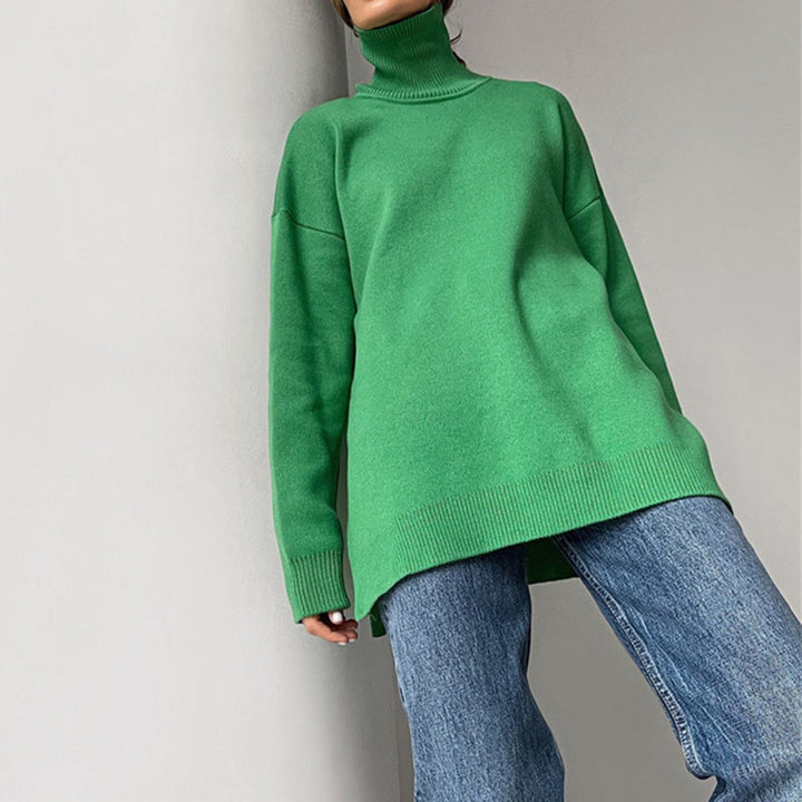 AALIYAH - Elegant Sweater with Denim Slit in Ultrachic Style