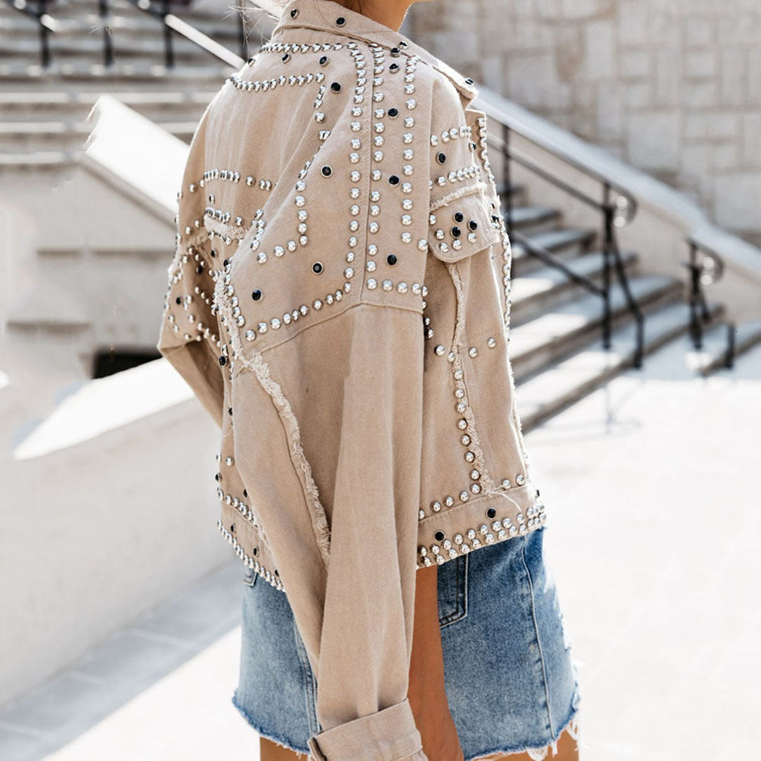 Stylish jacket decorated with rivets - LOKOMOTIV collection