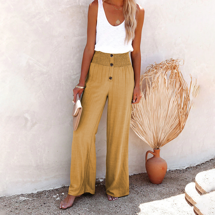 Stylish loose-fitting high-waisted trousers HILLA