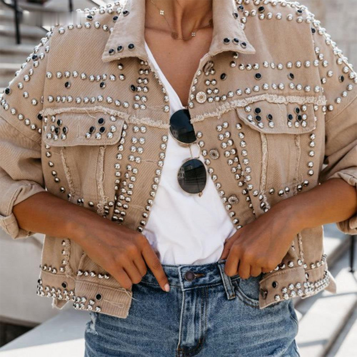 Stylish jacket decorated with rivets - LOKOMOTIV collection