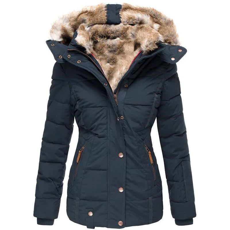 Simone™ luxury winter coat with elegant fur lining.
