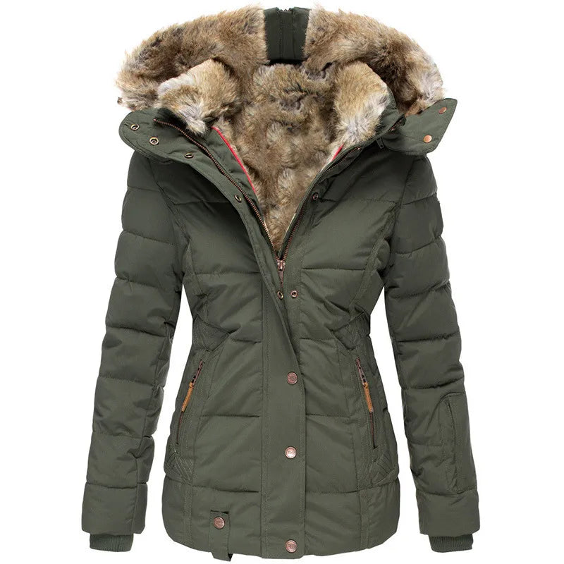 Simone™ luxury winter coat with elegant fur lining.
