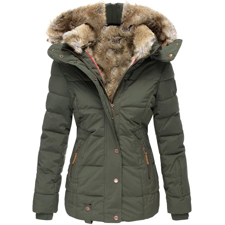 Simone™ luxury winter coat with elegant fur lining.