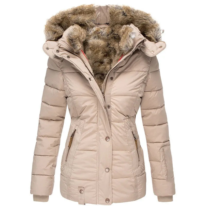 Simone™ luxury winter coat with elegant fur lining.