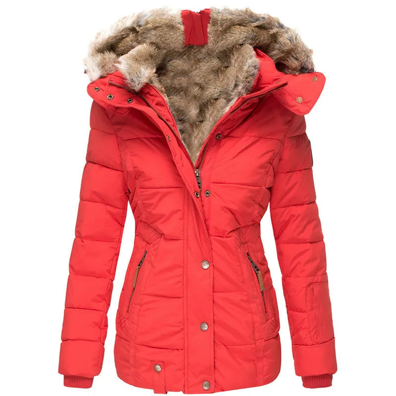 Simone™ luxury winter coat with elegant fur lining.