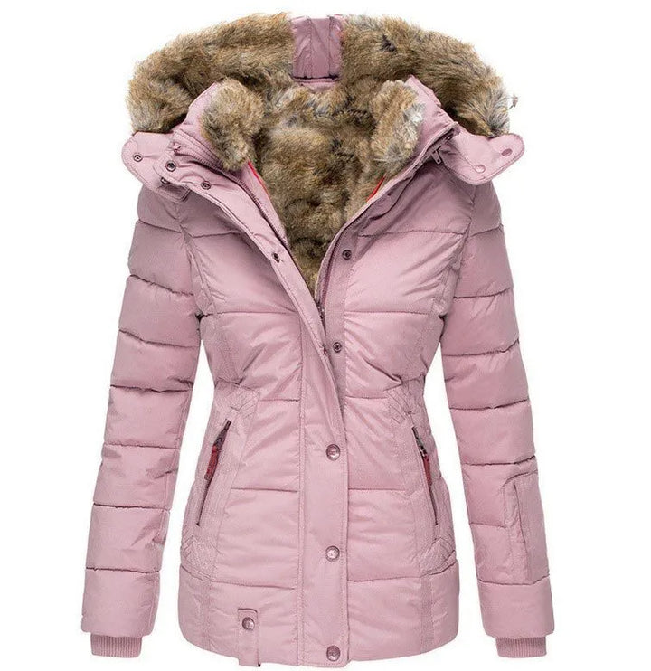 Simone™ luxury winter coat with elegant fur lining.