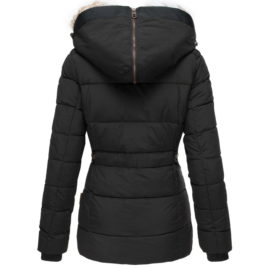 Simone™ luxury winter coat with elegant fur lining.