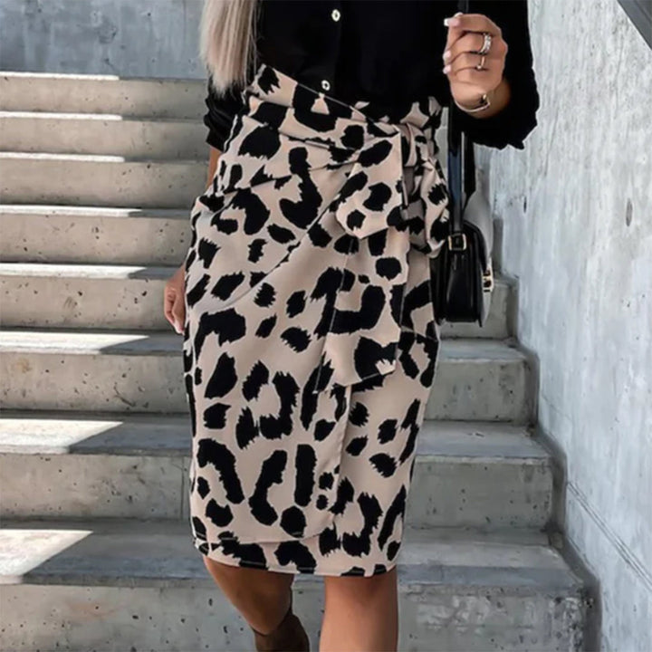 EHLEYR - Elegant skirt with fashionable leopard print