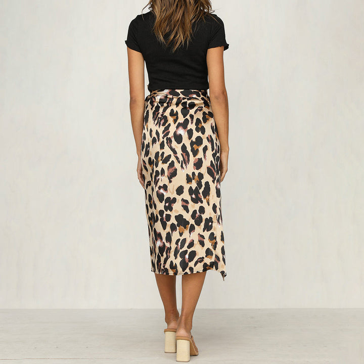 EHLEYR - Elegant skirt with fashionable leopard print