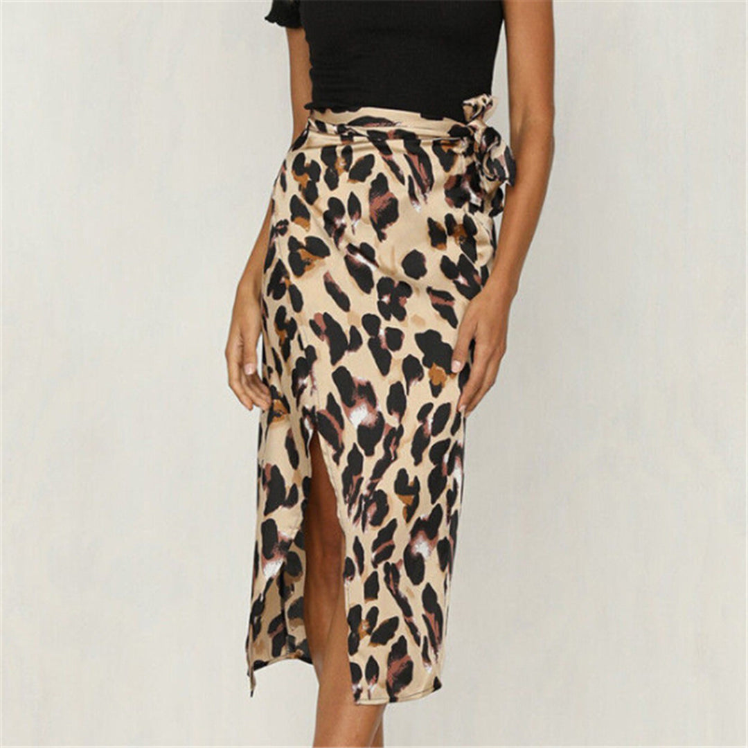 EHLEYR - Elegant skirt with fashionable leopard print