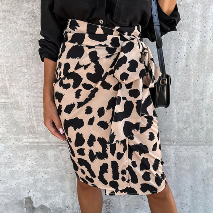 EHLEYR - Elegant skirt with fashionable leopard print