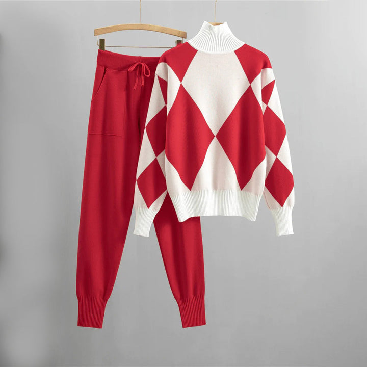 MARYANA - Cozy set with unusual jumper and cocoon style trousers