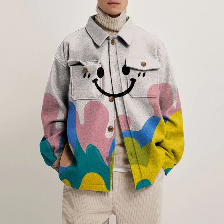 Men's jacket with unique EMANUELE print - your reliable choice for any occasion!