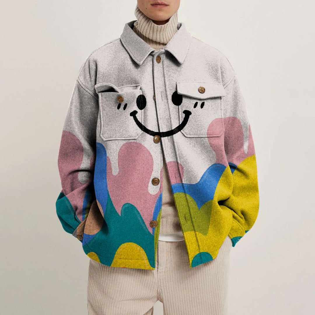 Men's jacket with unique EMANUELE print - your reliable choice for any occasion!