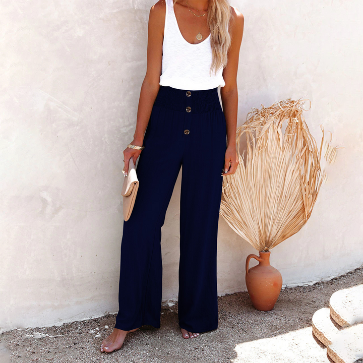 Stylish loose-fitting high-waisted trousers HILLA