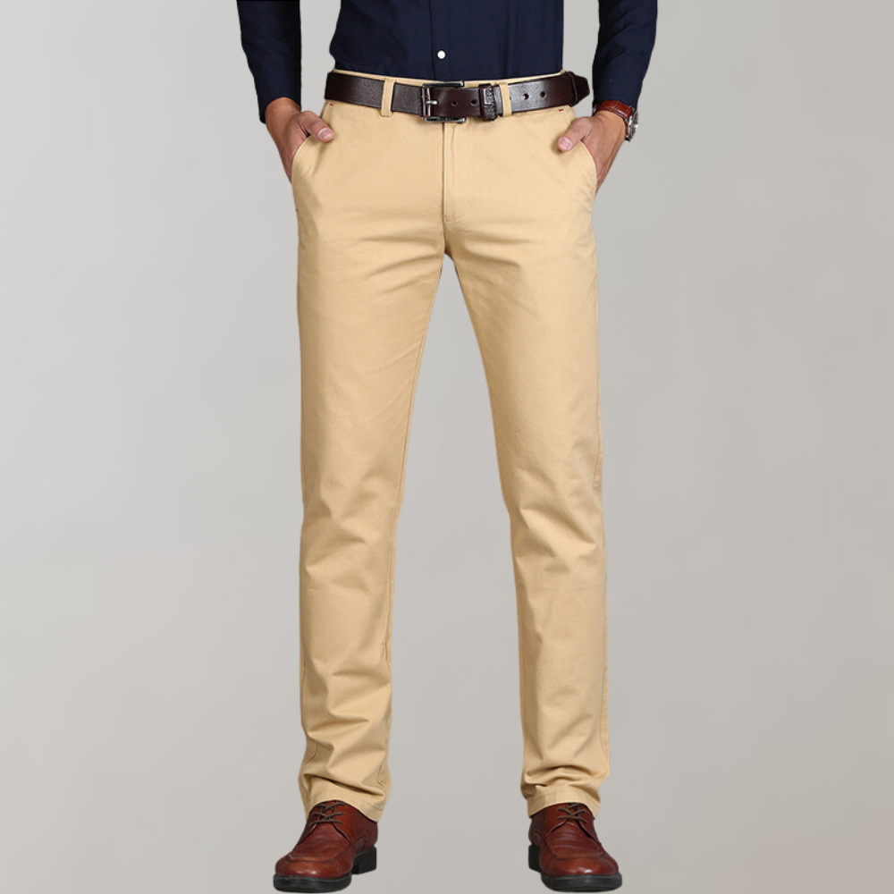 Stylish leather chinos for the modern gentleman