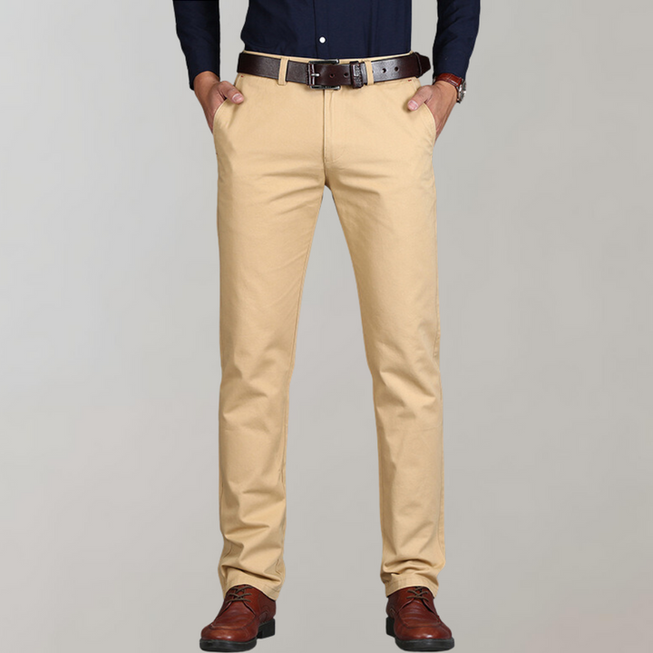 Stylish leather chinos for the modern gentleman