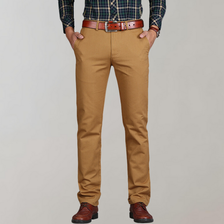 Stylish leather chinos for the modern gentleman