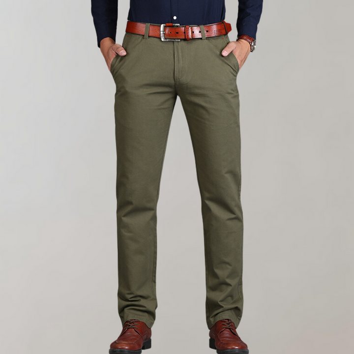 Stylish leather chinos for the modern gentleman