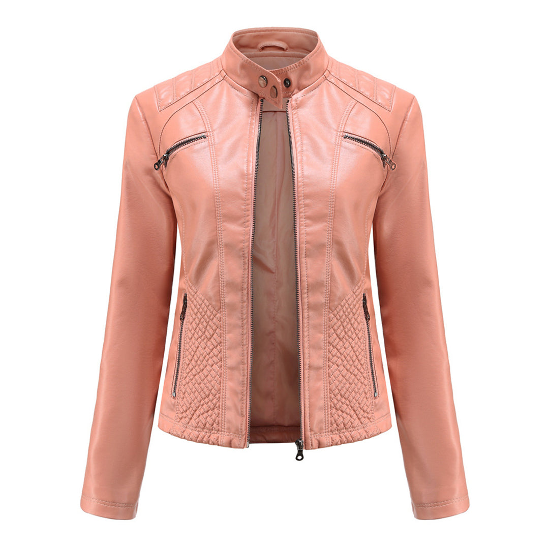 ANDRIJANA - Elegant leather jacket with a timeless design