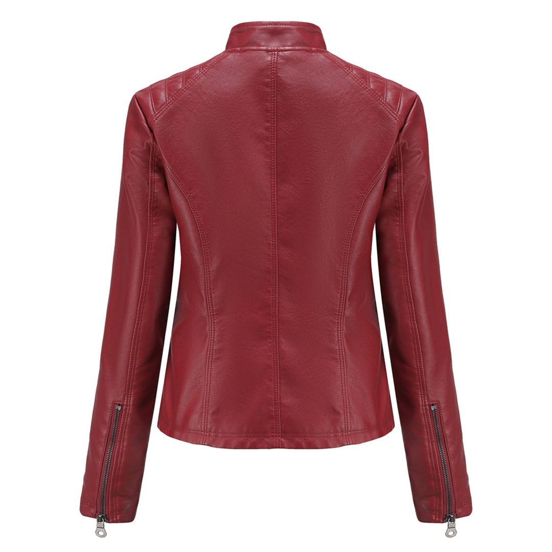 ANDRIJANA - Elegant leather jacket with a timeless design