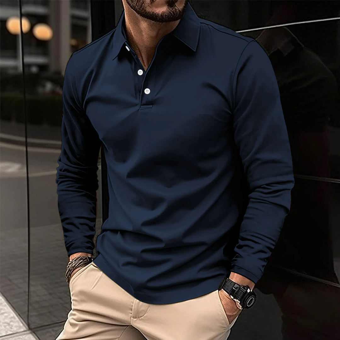 Stylish long sleeve polo shirt from Chic Jean