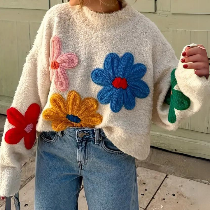 Stylish BRENDA women's jumper with floral pattern