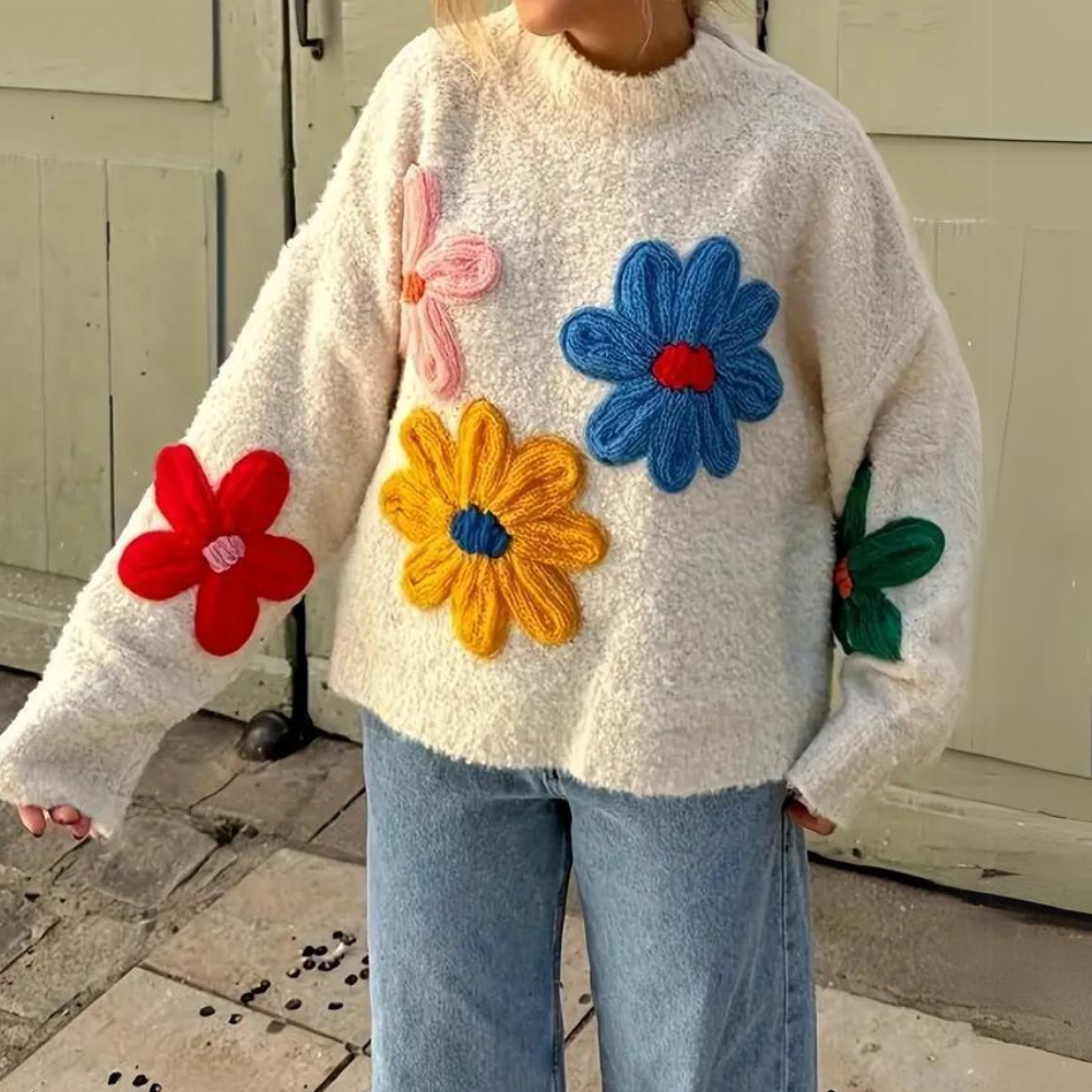 Stylish BRENDA women's jumper with floral pattern