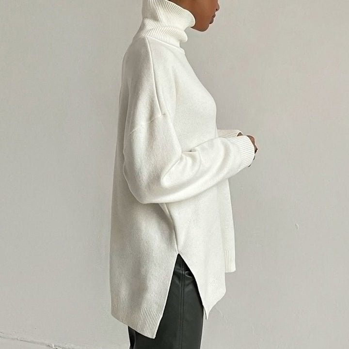 AALIYAH - Elegant Sweater with Denim Slit in Ultrachic Style