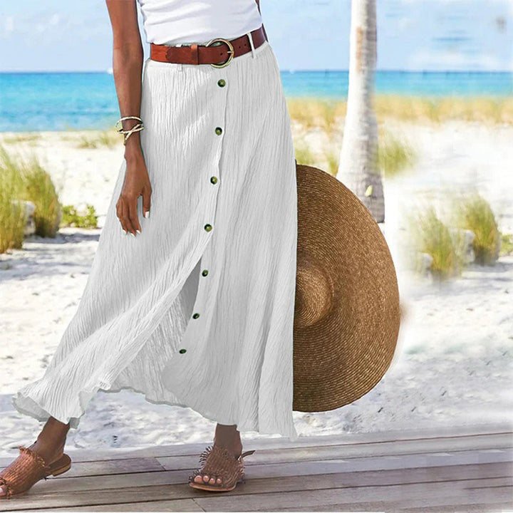 LEXIE - Elegant maxi skirt with striking front buttons