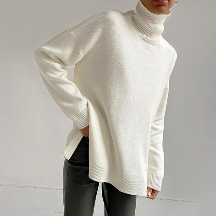 AALIYAH - Elegant Sweater with Denim Slit in Ultrachic Style