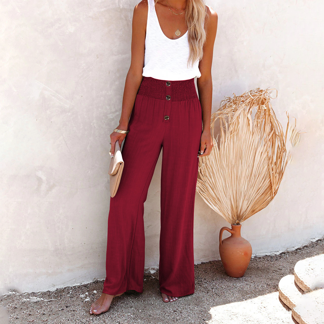 Stylish loose-fitting high-waisted trousers HILLA