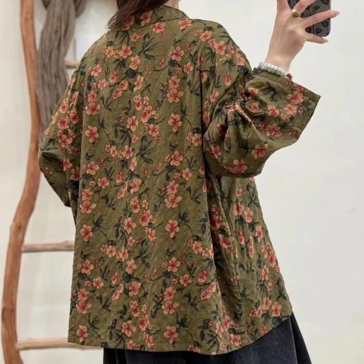 Luxurious Kianna women's blouse with elegant floral pattern