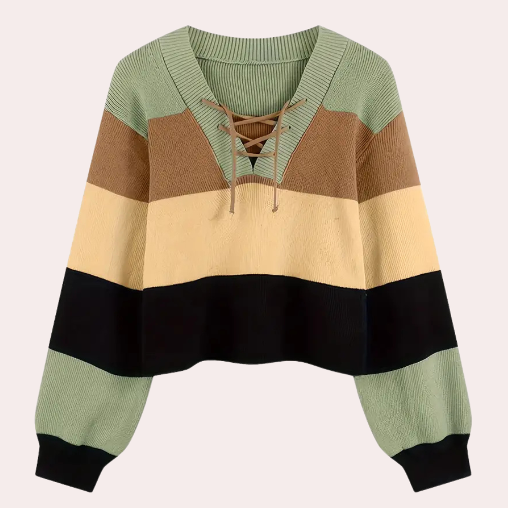 Stylish women's jumper with trendy pattern