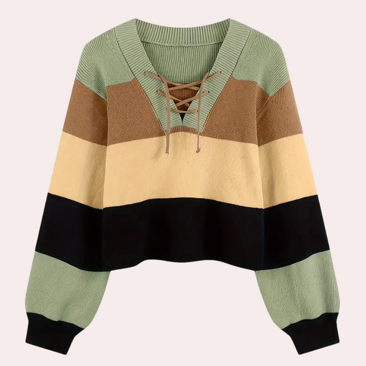 Stylish women's jumper with trendy pattern