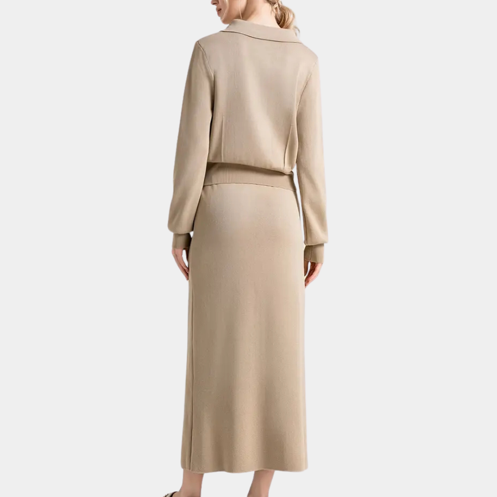 Stylish KARLISHIA two-piece women's set with elegant trim