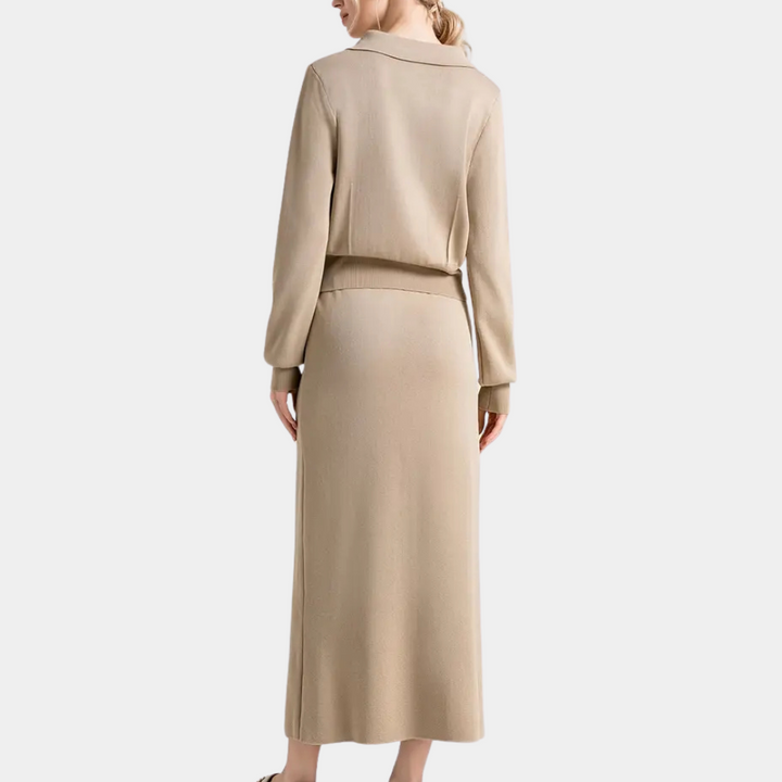 Stylish KARLISHIA two-piece women's set with elegant trim