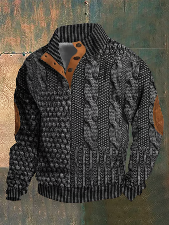 Unique Retro Samuel™ Sweater with stand-up collar - take advantage of the 1+1 FREE offer!
