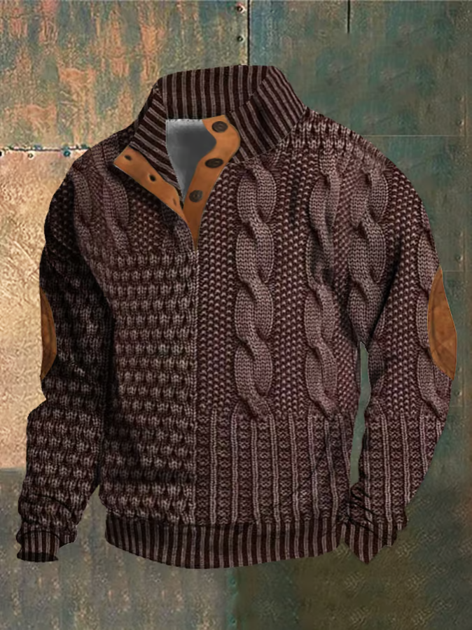 Unique Retro Samuel™ Sweater with stand-up collar - take advantage of the 1+1 FREE offer!