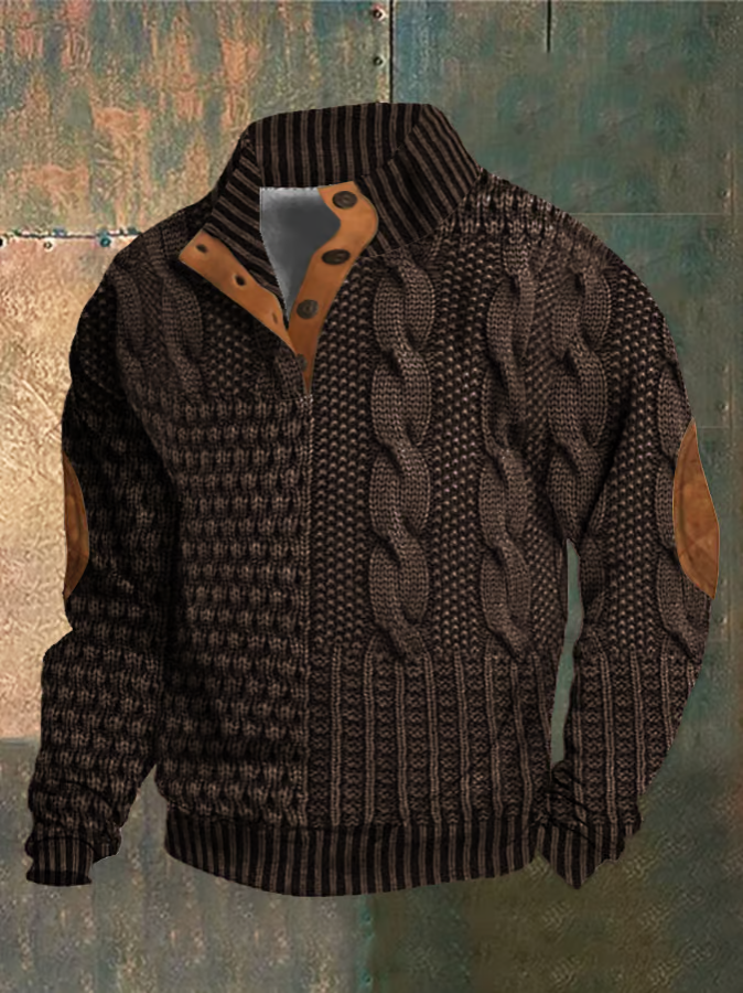 Unique Retro Samuel™ Sweater with stand-up collar - take advantage of the 1+1 FREE offer!