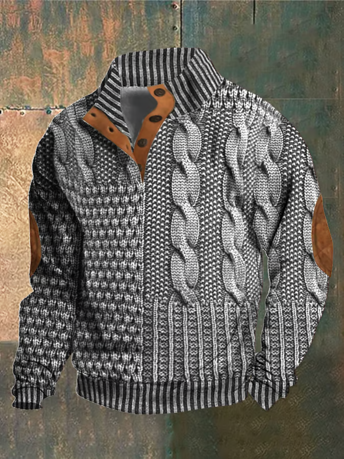 Unique Retro Samuel™ Sweater with stand-up collar - take advantage of the 1+1 FREE offer!