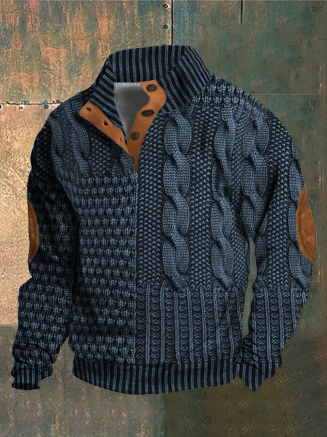 Unique Retro Samuel™ Sweater with stand-up collar - take advantage of the 1+1 FREE offer!