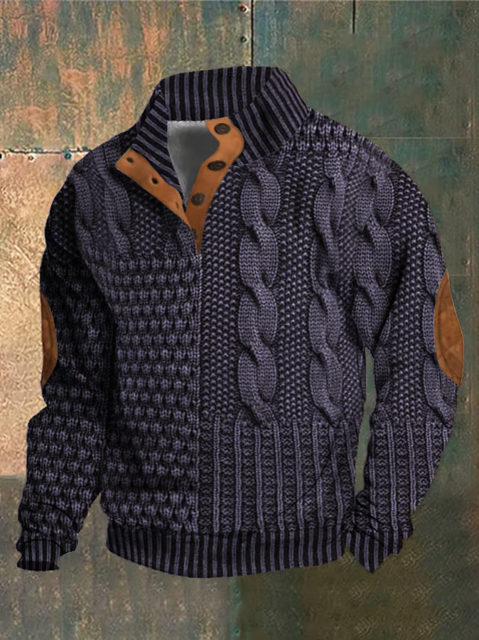 Unique Retro Samuel™ Sweater with stand-up collar - take advantage of the 1+1 FREE offer!