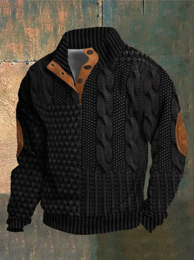 Unique Retro Samuel™ Sweater with stand-up collar - take advantage of the 1+1 FREE offer!