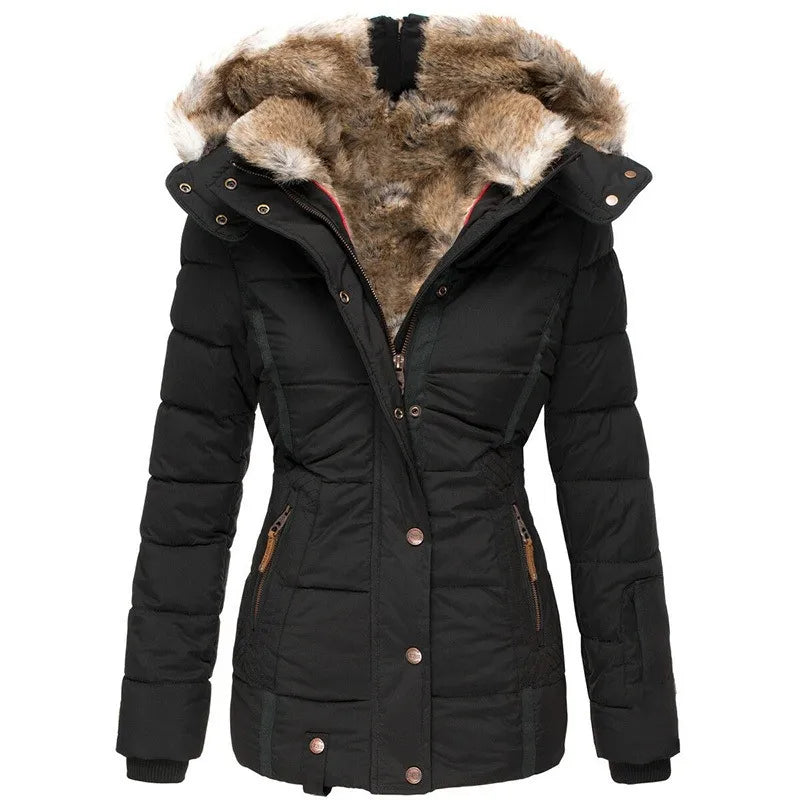 Simone™ luxury winter coat with elegant fur lining.