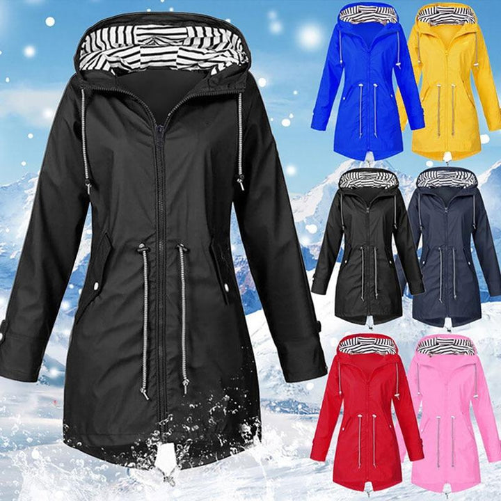 GENZINA - An elegant long waterproof coat that combines sophisticated style with reliable protection.