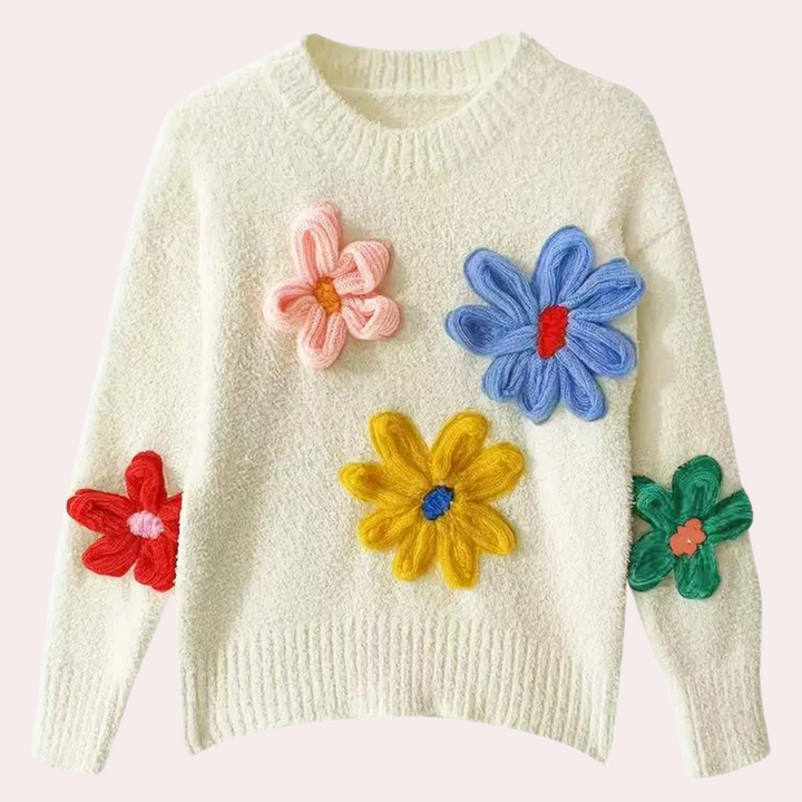 Stylish BRENDA women's jumper with floral pattern