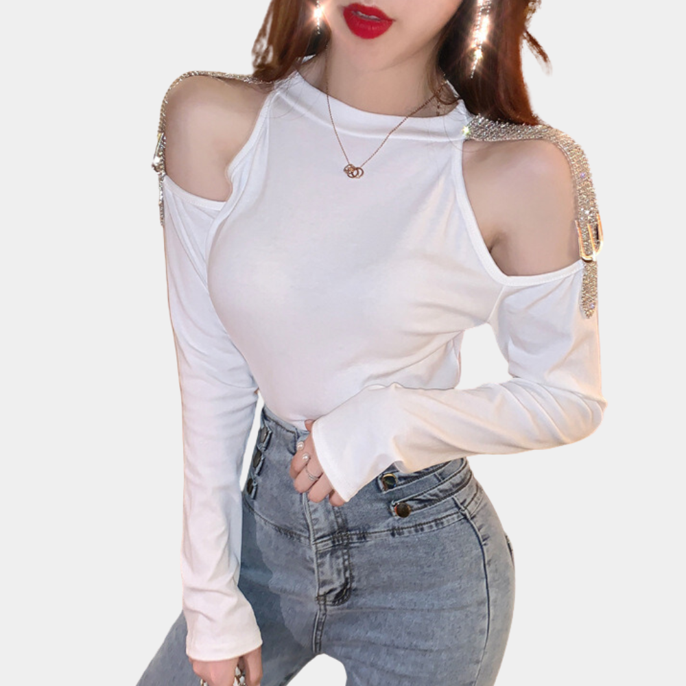 Stylish luxury CELINA shirt with epaulettes - the perfect choice for elegant and sophisticated women