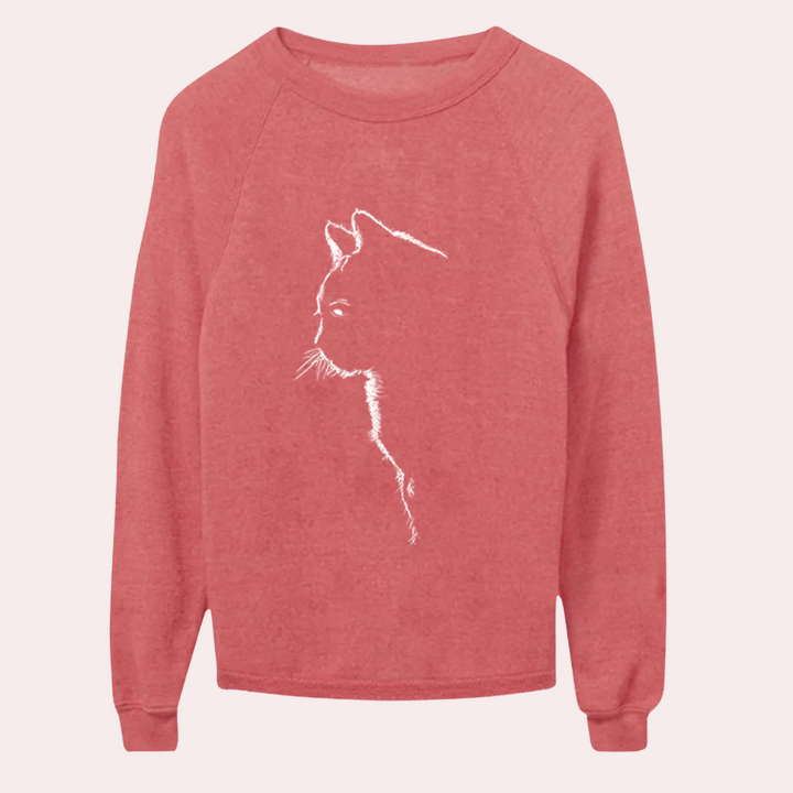 Stylish ladies' jumper with adorable cat - perfect for any occasion!