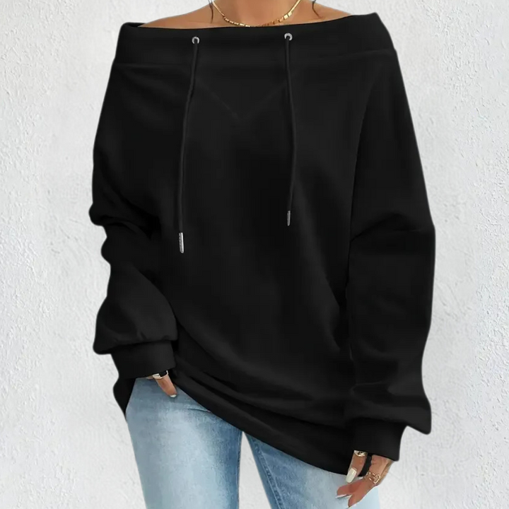 EDNA sweatshirt with frilled shoulders - a combination of comfort and modern feminine elegance!